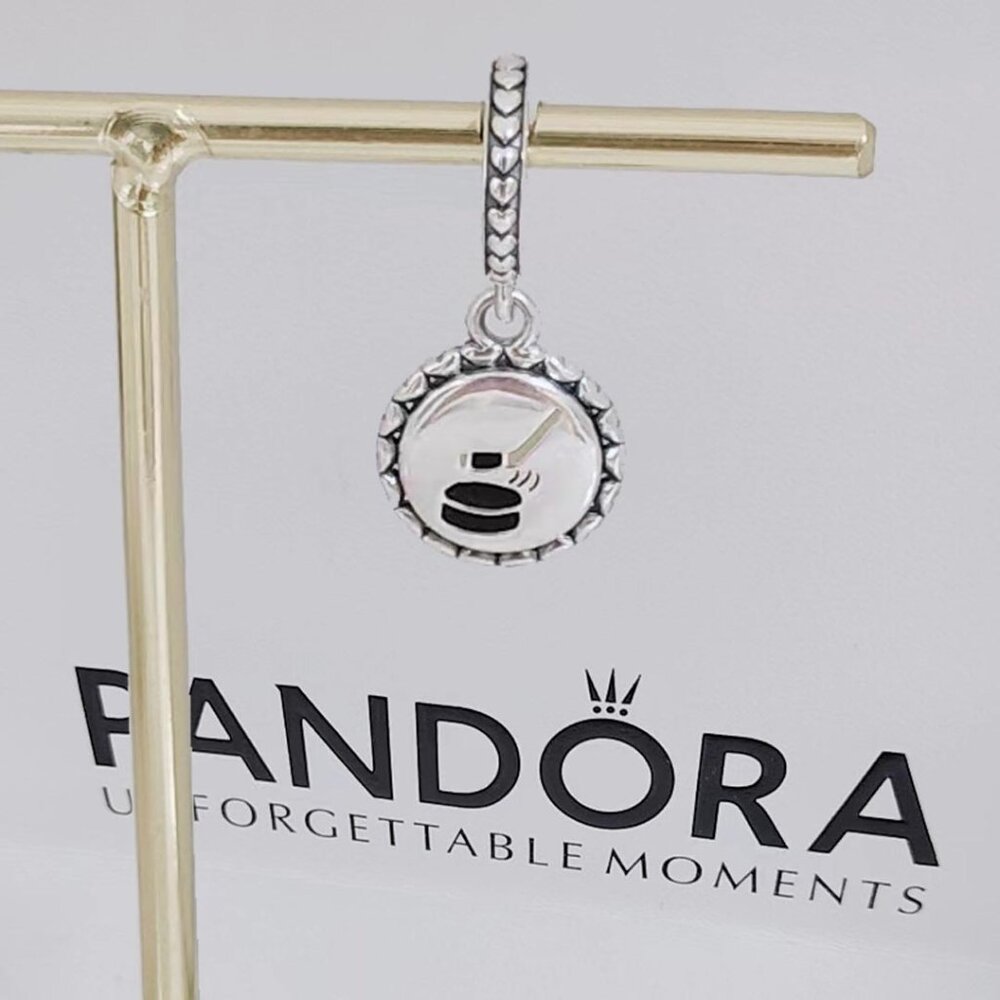 Pandora Hockey Dangle Charm, Mixed Enamel S925 Silver with box